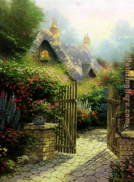Hidden Cottage II painting - Thomas Kinkade Hidden Cottage II art painting